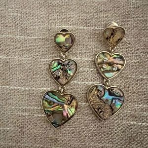 Banana Republic abalone hearts drop earrings